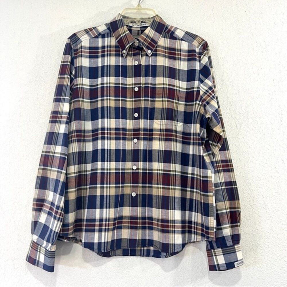 Rockies Mens Jeans Wear 100% Cotton Plaid Button Up Shirt Size Large
